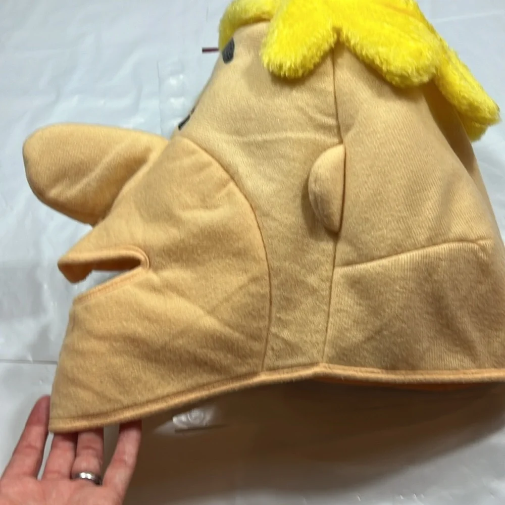Barney Rubble FACE MASK FLINSTONES Adult size polyester plush COSTUME 1992 vtg